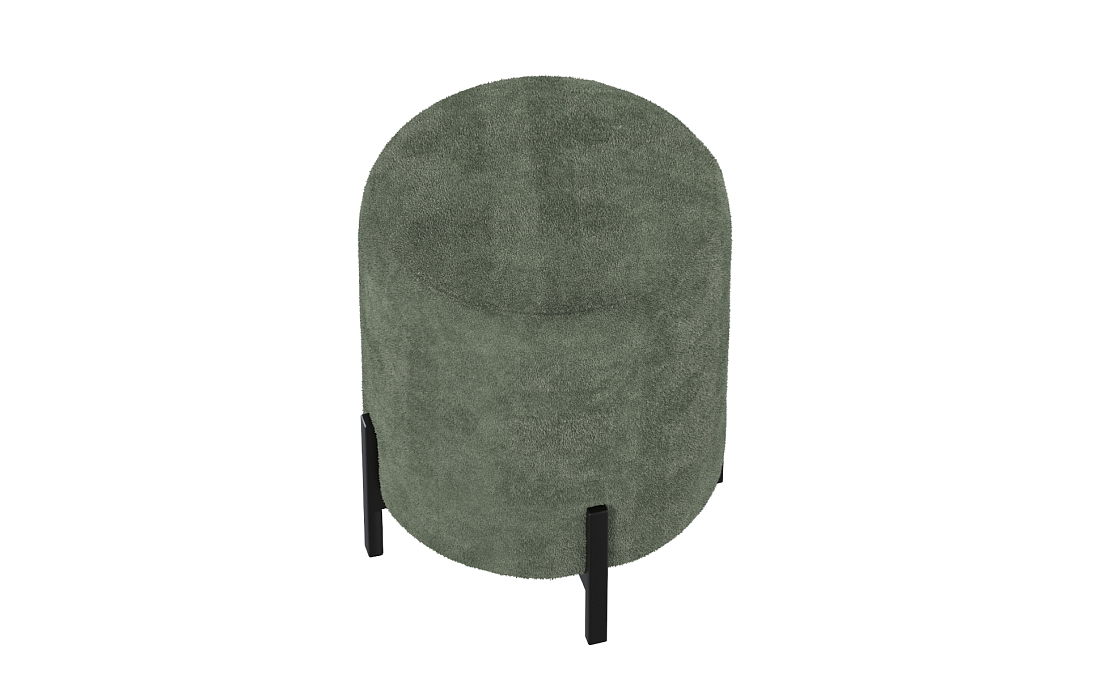 Пуф Люкс (круглый) велюр Панда олива